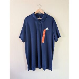 Adidas Performance Golf Navy Blue Polo Shirt Short Sleeve Sz 2XL NWT Sports